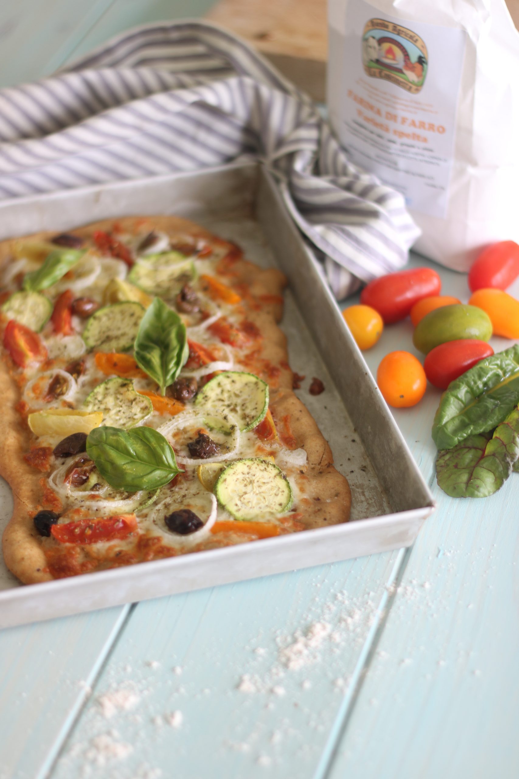 Focaccia di farro alle verdure dell’orto